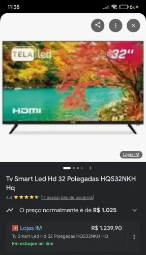 Vende-se tevelisao nova 6 dias de uso