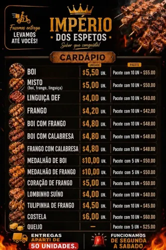 ESPETINHOS CRUS PARA REVENDA
