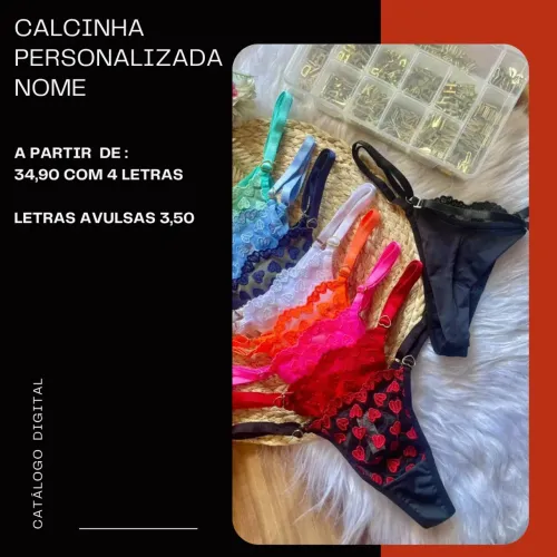 Calcinha personalizada com nome