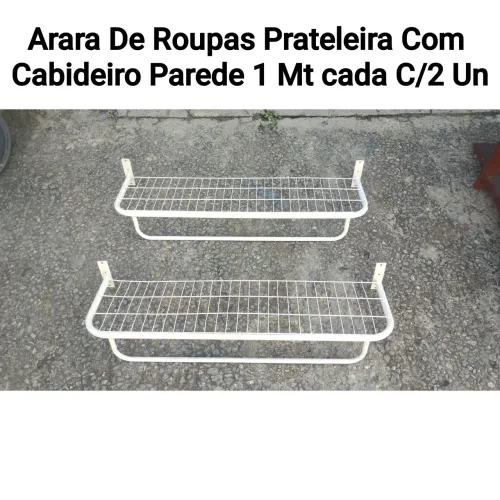 Arara De Roupas Prateleira Com Cabideiro <br>Cabideiro Parede 1 Mt cada C/2 Un<br><br>