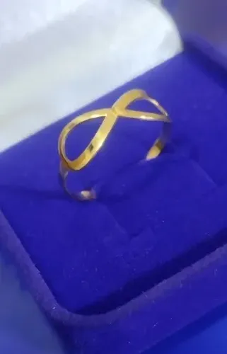 Anel Infinito Ouro 18 Kilates Peso 1.30 Gramas 2 mm