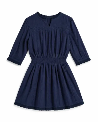 Vestido SEA New York Original Azul Marinho Tamanho 2 Bordado Laise