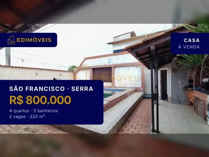 Casa Ampla com Piscina e Segurança em São Francisco Serra, Venha Conhecer!