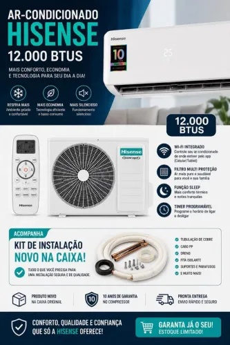 ? AR-CONDICIONADO HISENSE INVERTER 12.000 BTUs ?