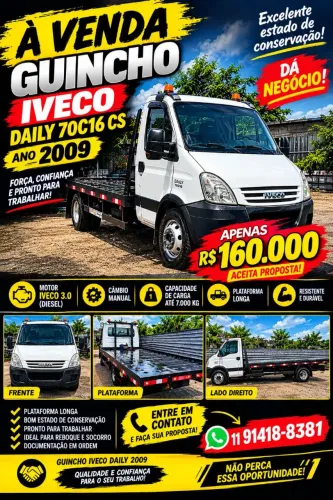 ? OPORTUNIDADE! GUINCHO À VENDA! ?<br><br>? IVECO DAILY 70C16 CS - ANO 2009