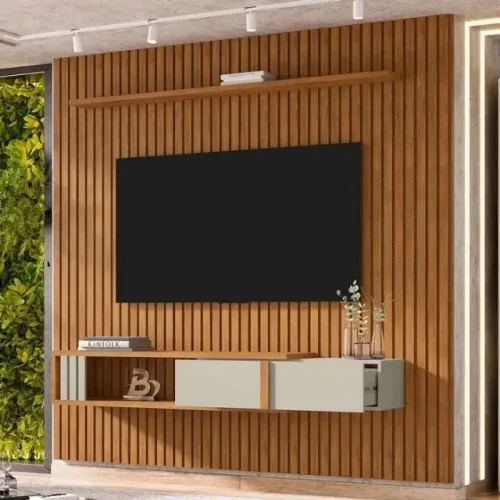 Painel Ripado para TV Até 85 Cancun 1 Gaveta - Bechara