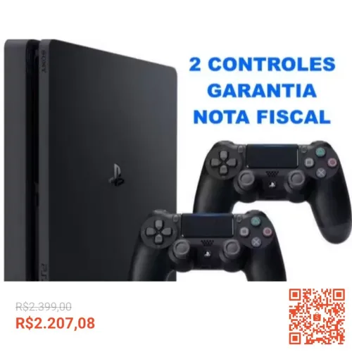 PS4 PlayStation 4 Slim 1TB + 2 Controles + Garantia + Nota Fiscal