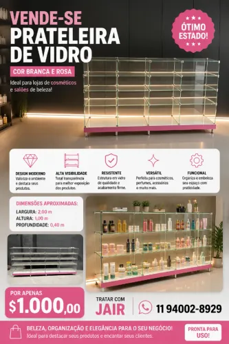 PRATELEIRA DE VIDRO