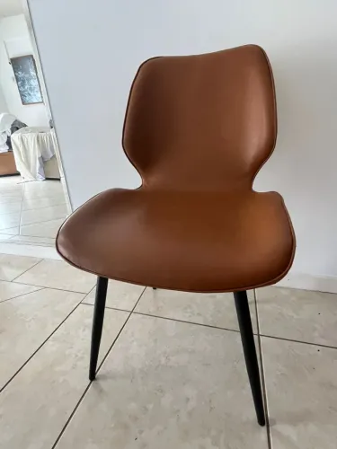 Kit 4 Cadeiras Jantar Bergen Couro ecológico