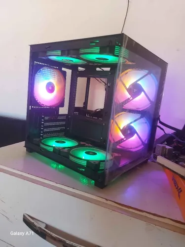 Gabinete Gamer Aquario Aigo Luna A275 + 7 Fans | 4 ARGB + 3 RGB