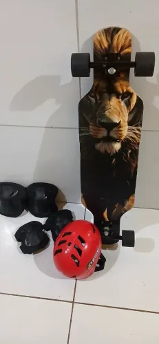 Skate Longhoard com acessórios