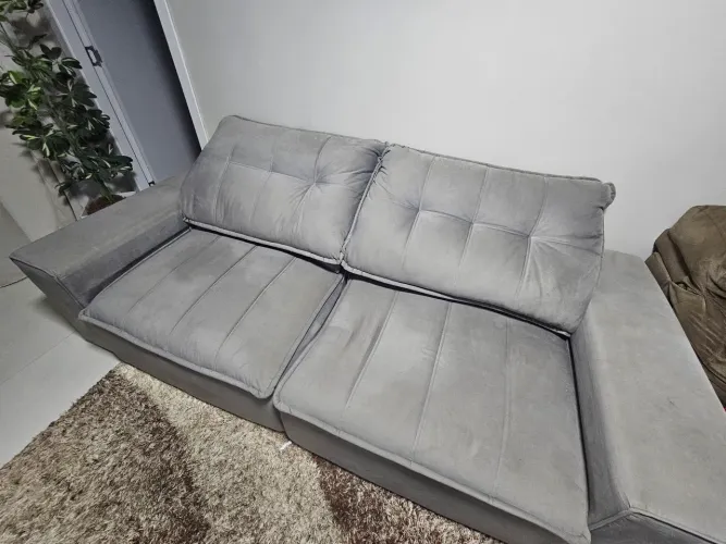 Sofá retrátil 2,50 cinza