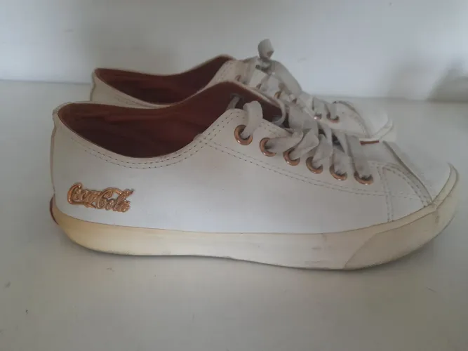 Tênis Coca-Cola shoes couro branco - original 