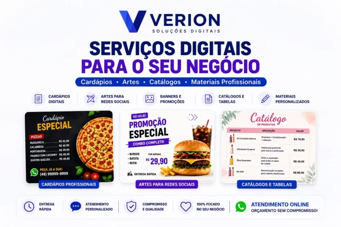 Criação de Cardápios, Artes e Catálogos Profissionais