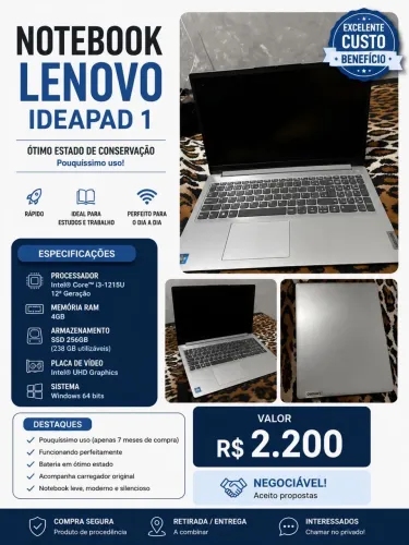 Notebook novo barato 