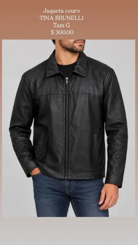 Jaqueta masculina couro Tam G