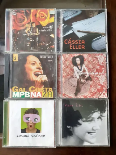 Cds MPB mulheres, Coleção 6 cds, Cassia Eller, Vanessa da Mata, Gal Costa, Maria Rita, Adr