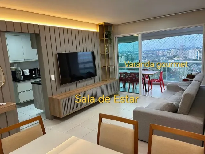 Alugo Apartamento tipo cobertura no Authentic, 3 suites. Varanda gourmet. Mobiliado. 3 vag