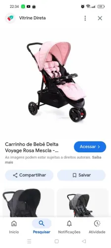 Vendo carrinho de bebê menina