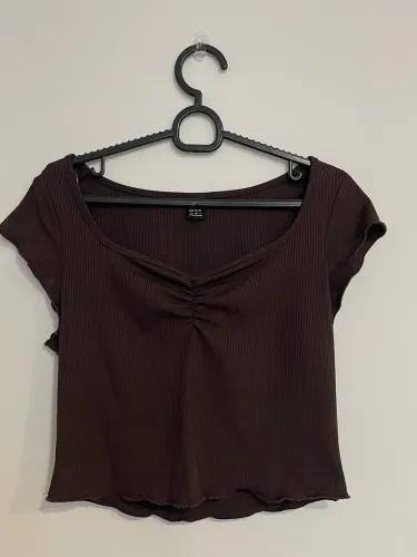 Blusa Canelada Marrom | Shein
