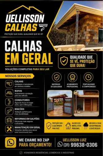 Serviço de instalação de calhas.