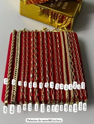 Pulseira de ouro 18k 750