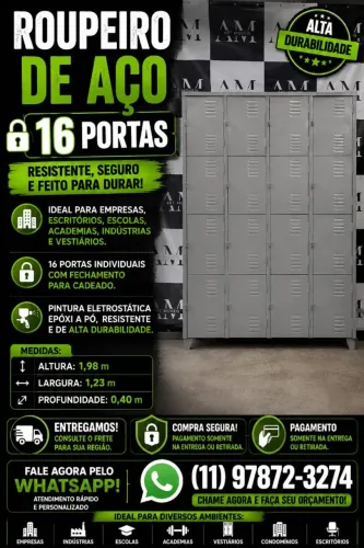 ROUPEIRO COM 16 PORTAS PEQUENAS 