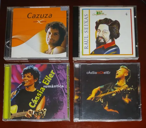 Cds Cazuza, Raul Seixas e Cássia Eller (Lote de 4 Cds - 1 Duplo)