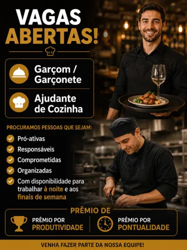Garçom/ ajudante cozinha/ 