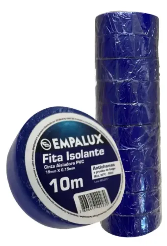 Kit Com 8 Fitas Isolante Azul 10 Metros - Empalux