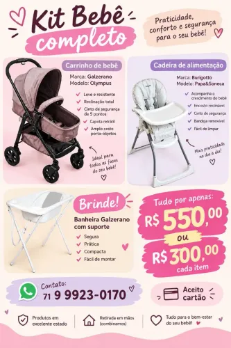 Cadeira e carrinho bebe