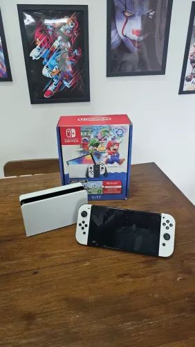 Switch Oled Destravado Seminovo 64gb + 256gb e 1 ano de garantia 