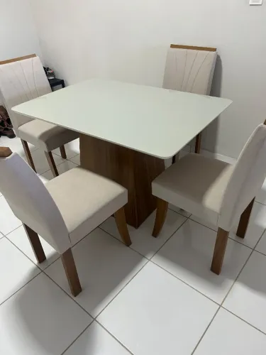 Mesa de jantar Lopas Nevada 1,20 de 4 cadeiras