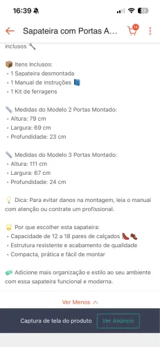 Sapateira com Portas