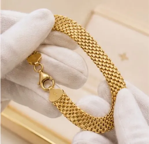Pulseira Esteira Italiana em Ouro 18k 750