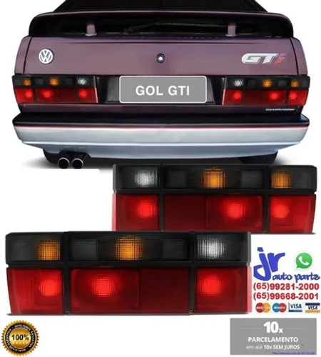 Par de Lanterna Traseira Gol G1 quadrado Fumê