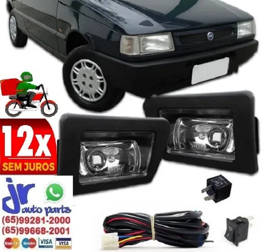 Kit Farol Milha Uno 84 a 03 Auxiliar Neblina