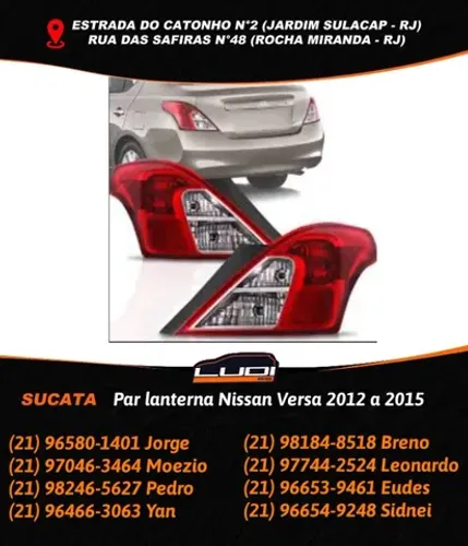 Par lanterna Nissan Versa 2012 à 2015
