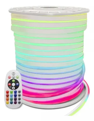 Fita Neon Led Rgb 5m + Fonte E Controle 110v