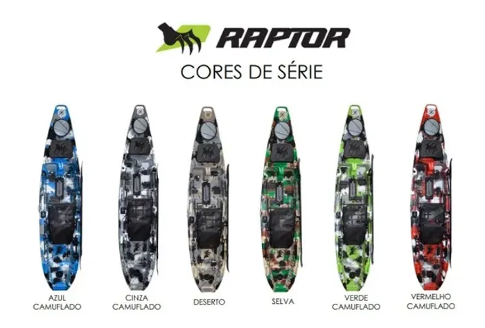Caiaque Milha Náutica Raptor em até 21x nos cartões de crédito Visa e ou Mastercard