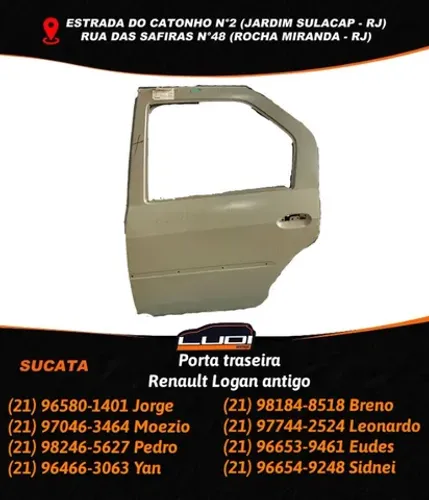 Porta traseira Renault Logan antigo