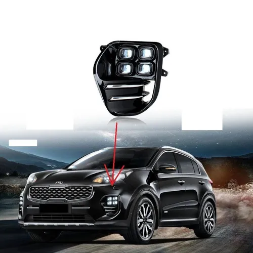 Farol de Milha Led Esquerdo com Grade Kia Sportage Ex 2017 2018 2019