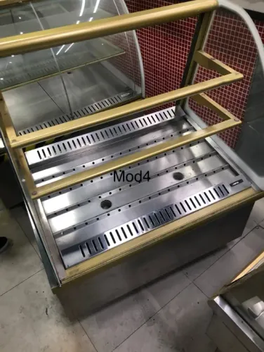 VITRINE EXPOSITORA mod4 AQUECIDA COM DIVISÓRIAS VIDRO CURVO