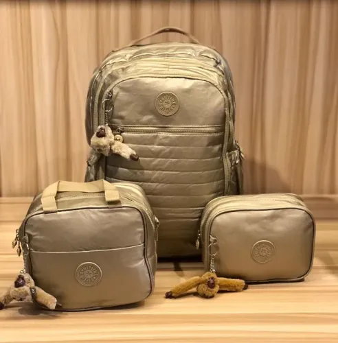 Kit Mochila, Lancheira + Estojo Grande Kipling 
