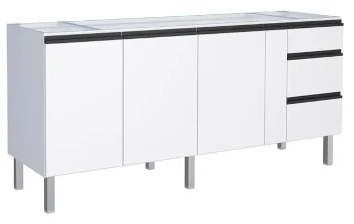 Gabinete // Balcão GA em Aço para Pia de 2.00m ! Frete + Montagem Grátis