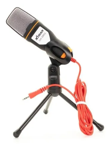 Microfone Condensador Xtrad CH-0803 com Tripé e Cabo P2 - WZetta