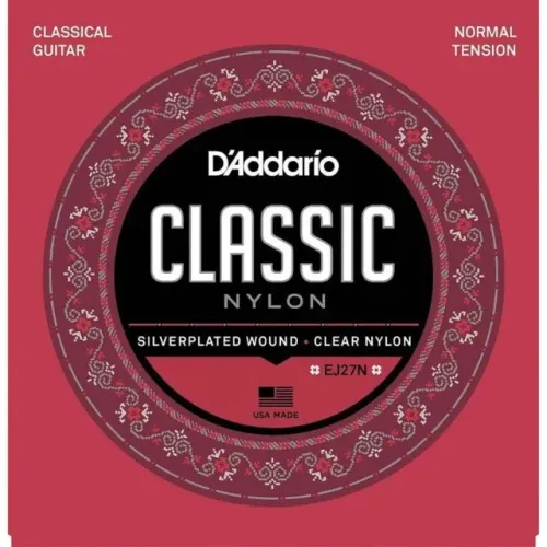 Encordoamento nylon d'addario ej27n classic tension normal usa fabrica na china