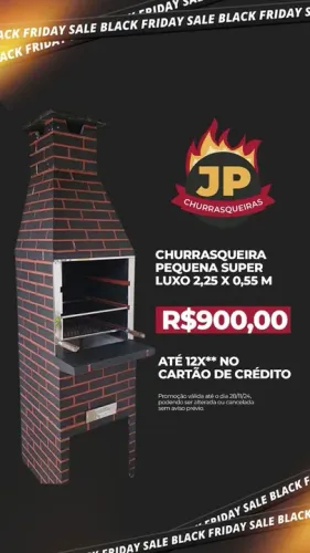 Churrasqueira Pequena Super Luxo 2,25 X 0,55 M - Black Friday!