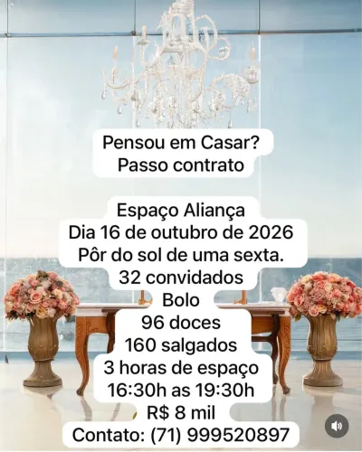 Pacote para casamento no Espaço Aliança 