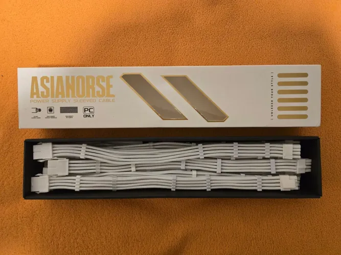 Kit de Extensões de Cabos Sleeved para Fonte de Alimentação AsianHorse (Branco)